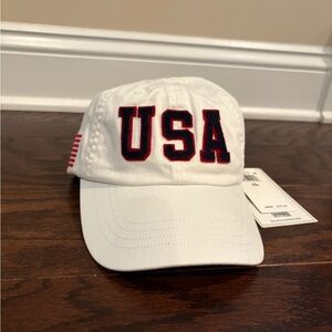NEW Polo Ralph Lauren USA US Olympic Team 2020 Flag White Strapback Hat $60 MSRP